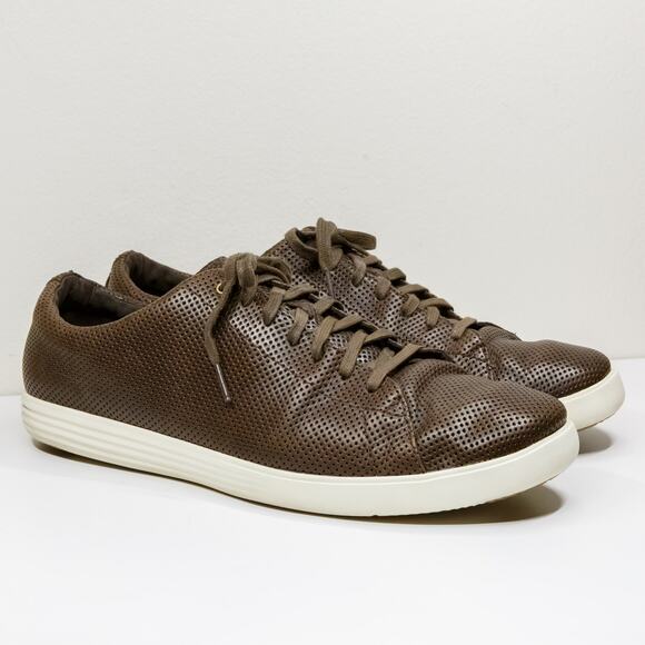 COLE HAAN Grand.0S Crosscourt II Perforated Leather Sneakers C27897 Mens Sz 13 - Picture 1 of 8